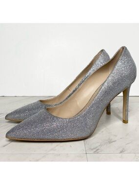Stuart Weitzman Leigh 75 Sliver Sparkle Pump 9B